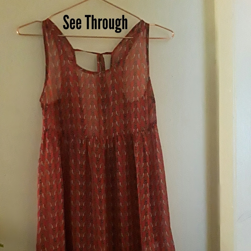 Red See Through Beach Dress*